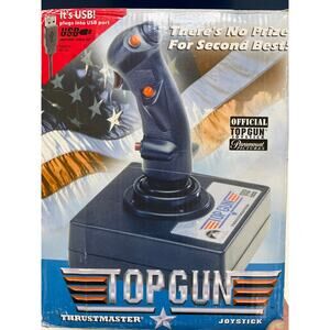 Vintage Thrustmaster Top Gun USB Joystick PC Flight Controller EUC Untested W/CD